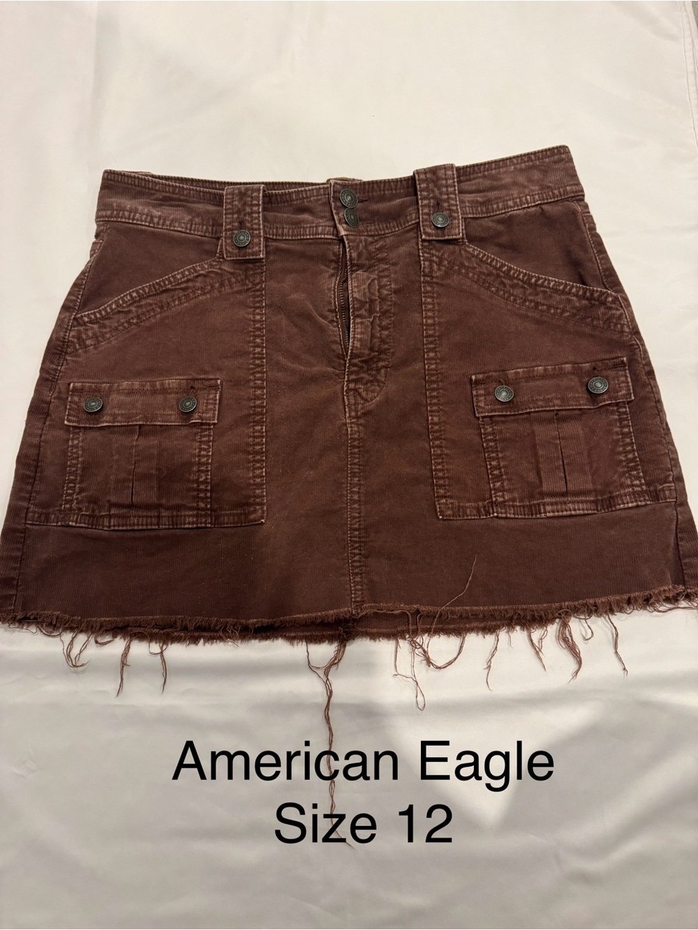 American Eagle Outfitters Chocolate Brown Cargo Mini Skirt